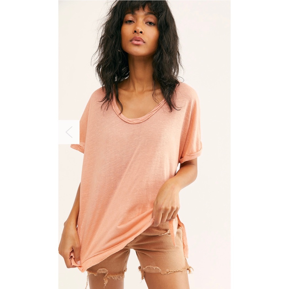 NWT Free People Under The Sun Shirt-Peach Pit